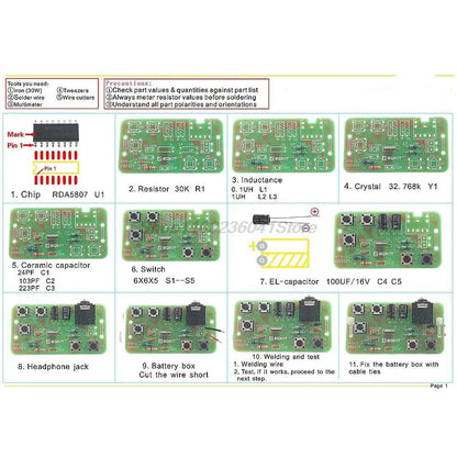 76-108MHz FM Stereo Radio DIY Electronic Kit Wireless FM Receiver Transmitter Module Microphone Board Soldering Practice Project