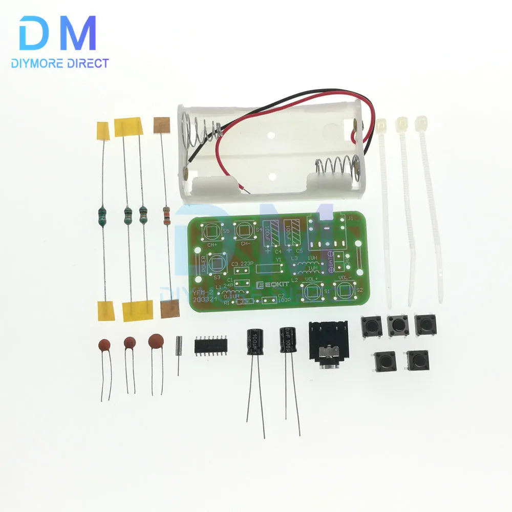 76-108MHz FM Stereo Radio DIY Electronic Kit Wireless FM Receiver Transmitter Module Microphone Board Soldering Practice Project