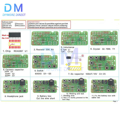 76-108MHz FM Stereo Radio DIY Electronic Kit Wireless FM Receiver Transmitter Module Microphone Board Soldering Practice Project