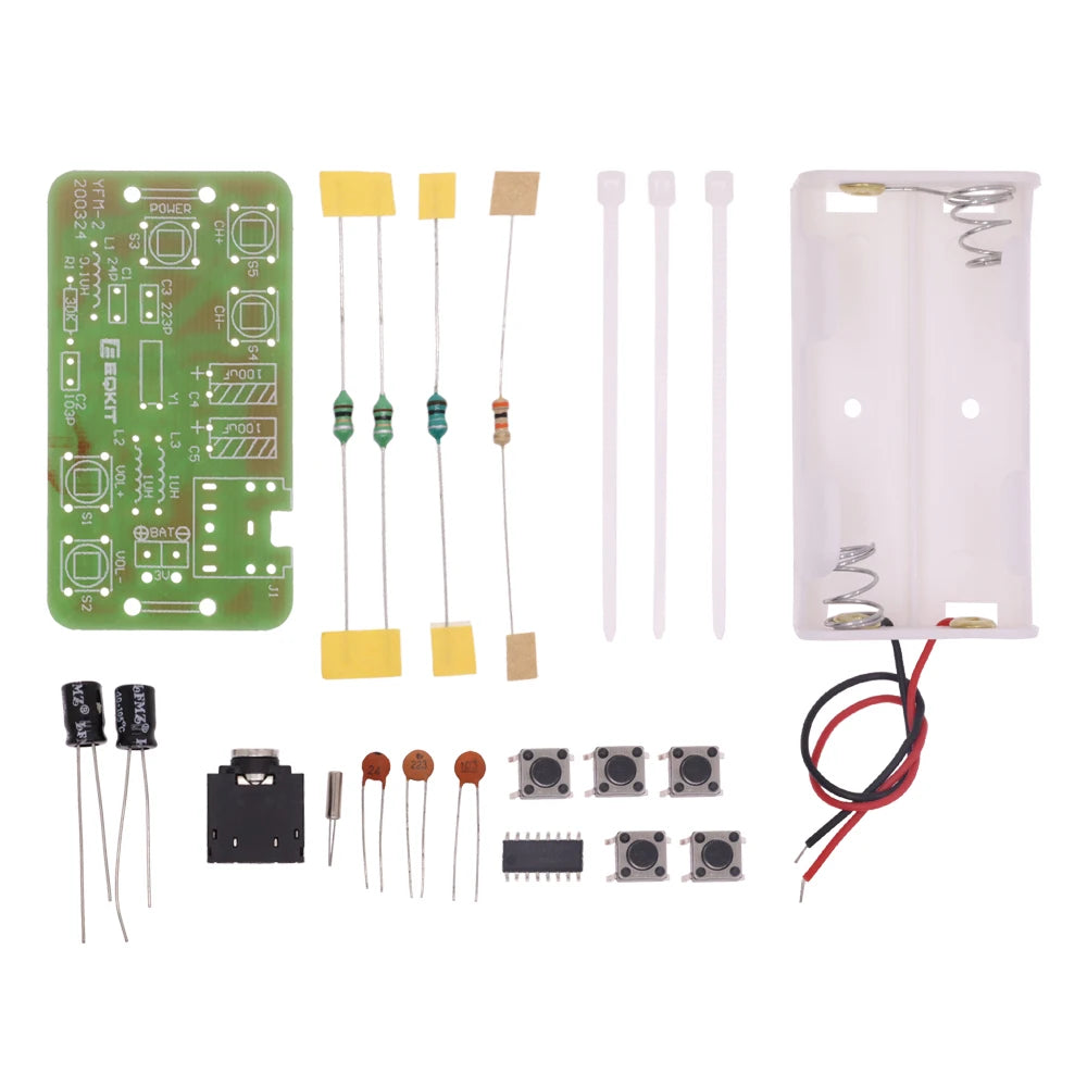 76-108MHz FM Stereo Radio DIY Kit Wireless FM Receiver Module DC 2.7V-3.3V  Frequency Modulation Electronics Soldering Practice