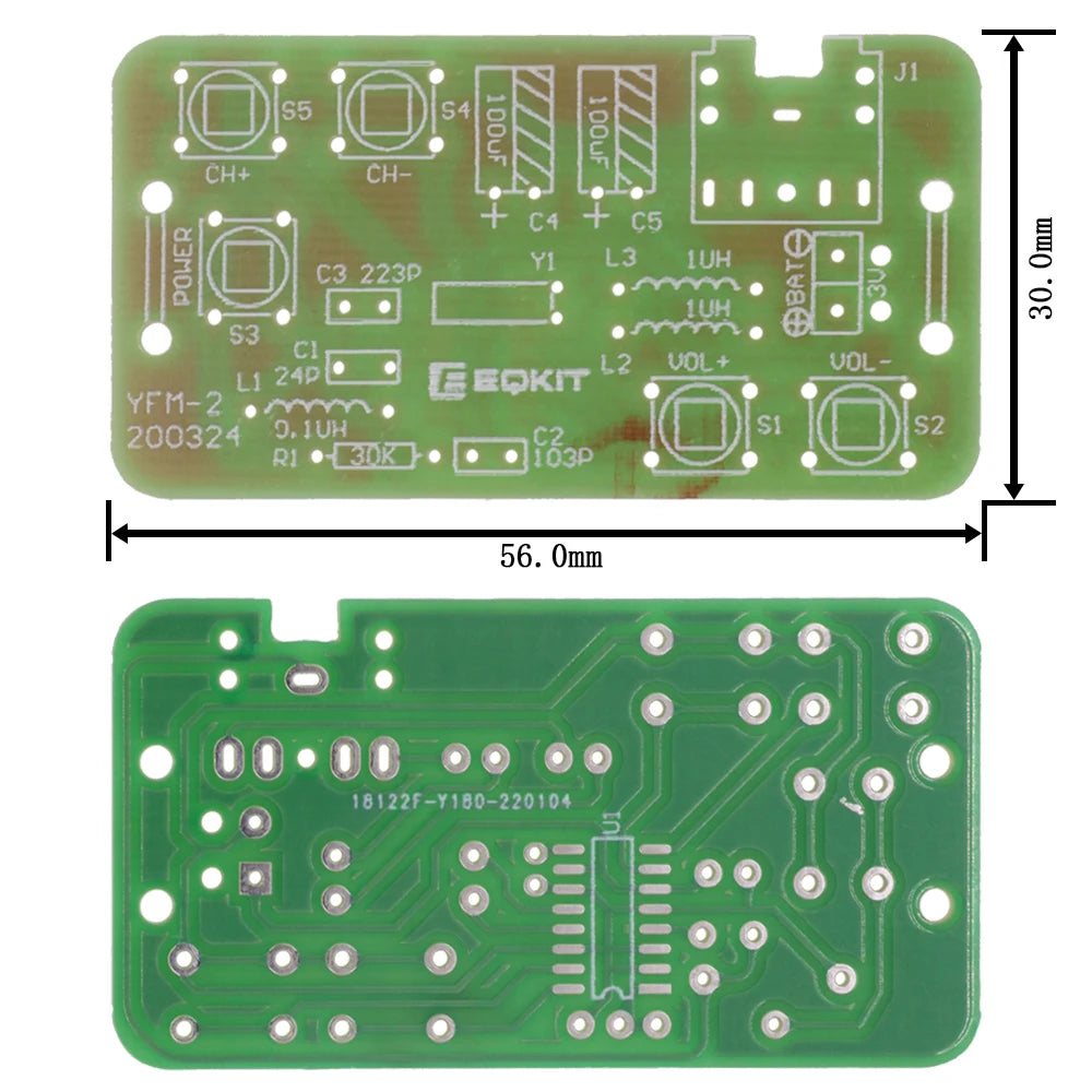 76-108MHz FM Stereo Radio DIY Kit Wireless FM Receiver Module DC 2.7V-3.3V  Frequency Modulation Electronics Soldering Practice