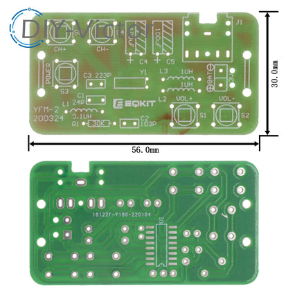 76-108MHz FM Stereo Radio DIY Kit Wireless FM Receiver Module DC 2.7V-3.3V Frequency Modulation Electronics Soldering Practice