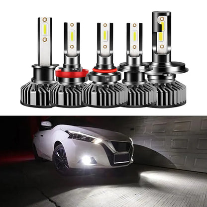 New2X F2 COB CSP Chip Super Bright Car Headlight DRL LED H7 H4 H1 H11 72W 8