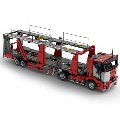 NewMOC Technical Truck Semi-Trailer Car Transporter Model Building Blocks D