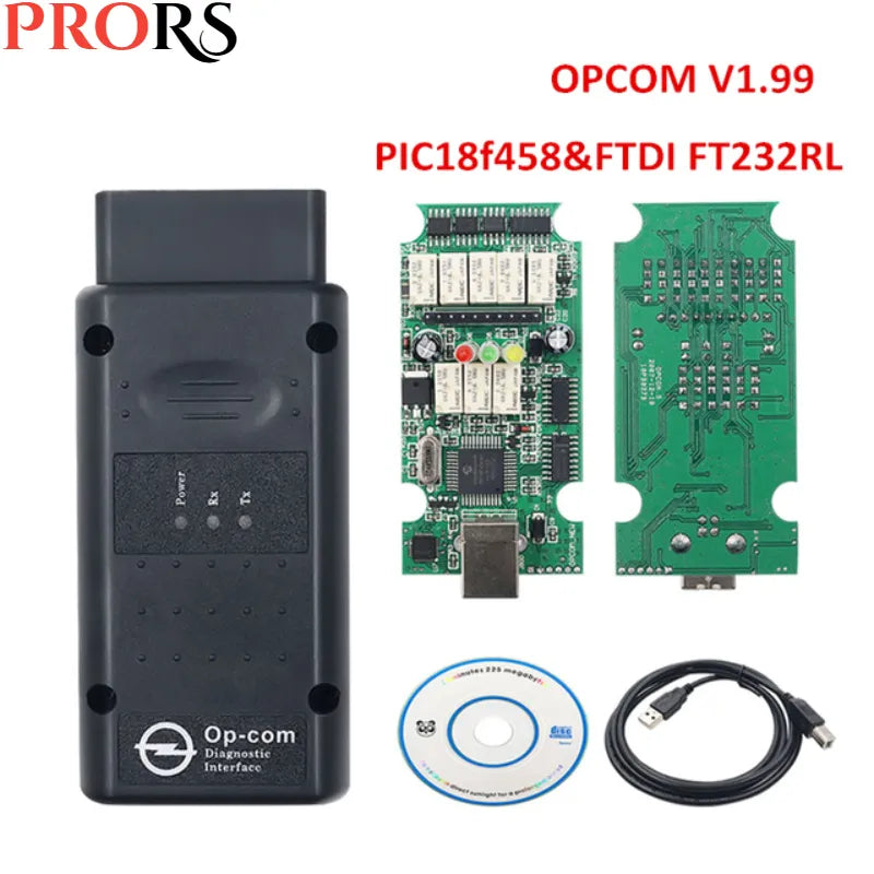 NewNEW Opcom OP Com for Opel V1.99 PIC18F458 Chip + FTDI for Opel Car Diagn