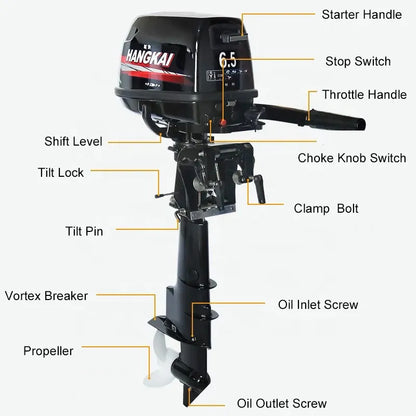 NewNew 4 Stroke 6.5HP Outbord Engine Motor Water Cooling System Outboard Mo