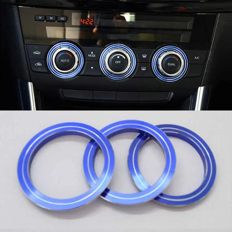 New Wholesale 3pcs Aluminium Alloy Car Air Conditioning Control Ac Knob Sti