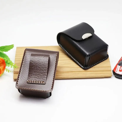 New Classic Belt Wearable PU Glasses Case Men Portable Leather Folding Glas