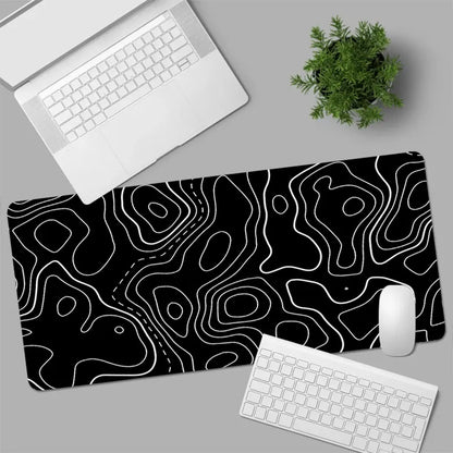 PCBlack and White Mouse Pad Large Computer Gaming Accessories MousePads Des