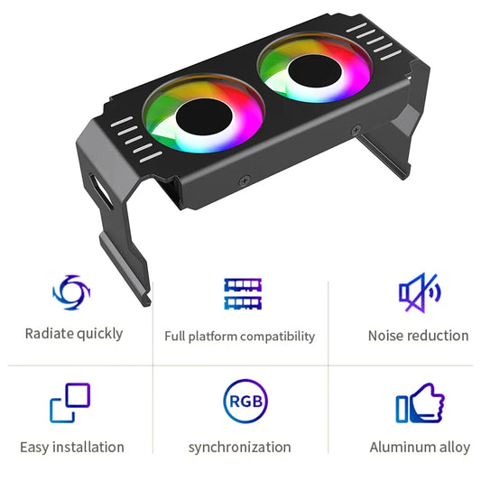 RAM Memory Cooler 4Pin PWM/5V 3Pin ARGB Memory-Chip Heatsink 1000-4500+RPM