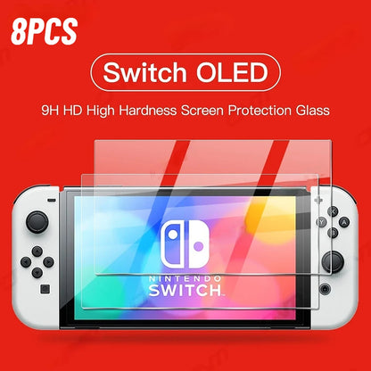 8/4PC Protective Glass For Nintend Switch Tempered Glass Screen Protector  Nintendos Switch Oled NS Accessories Film