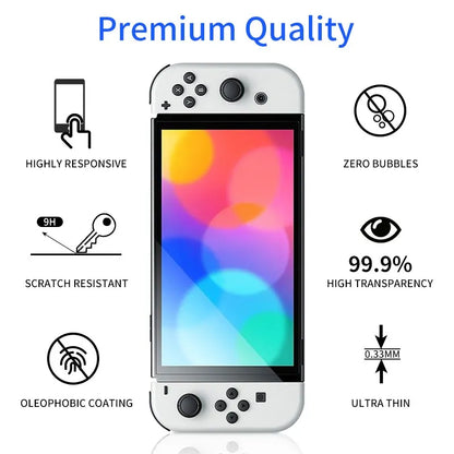 8/4PC Protective Glass For Nintend Switch Tempered Glass Screen Protector  Nintendos Switch Oled NS Accessories Film