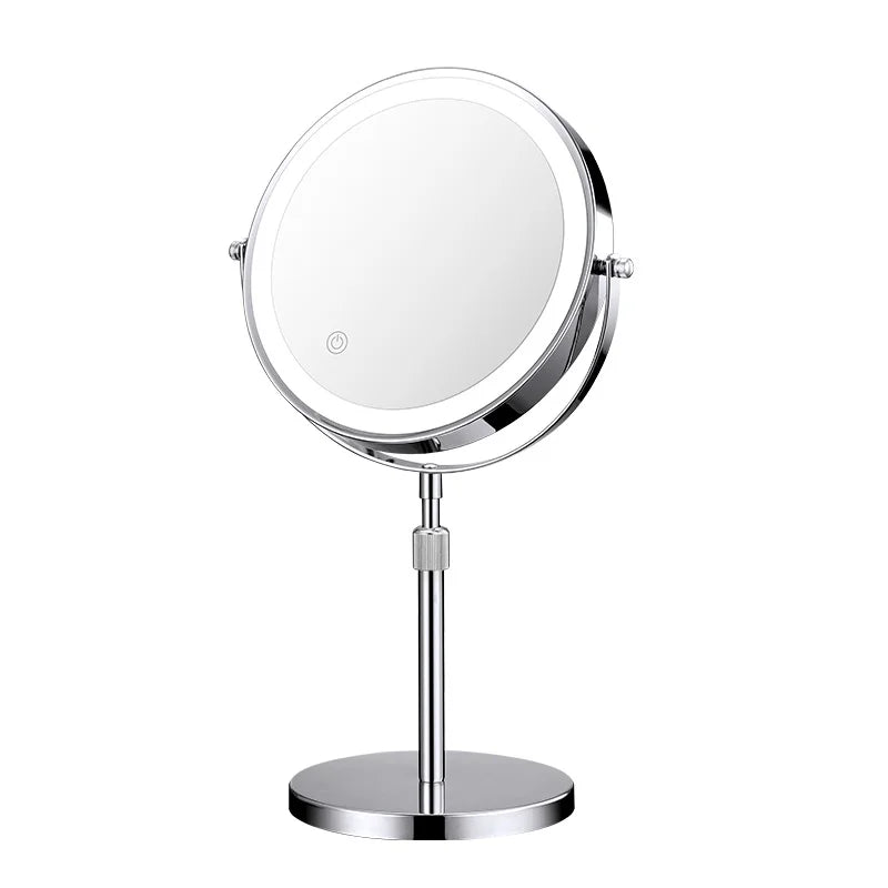 PC 8 Inch Makeup Mirror With Light Lamp 10X Magnification 3 Color Lights,Ad