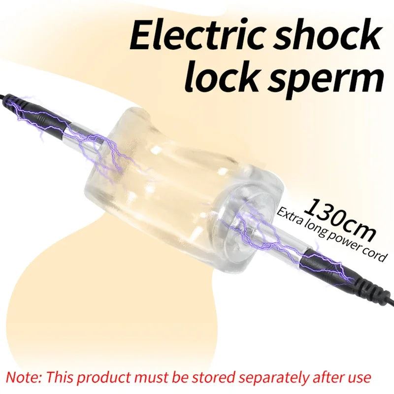 Gtooza8 Modes Electric Shock Men’S Lock Scrotum Stretcher Penis Ring Vibration eskin Tightening Mens Rings Sex Toys  Cuples gtooza.com