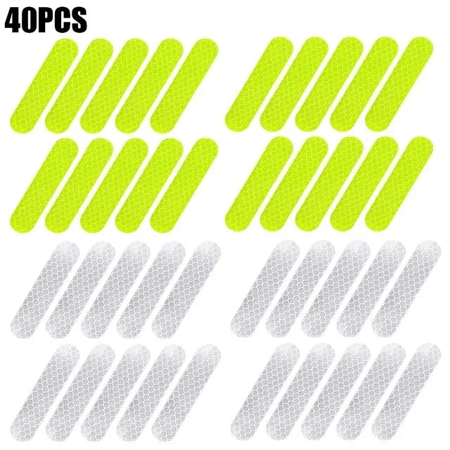 PC 80-10PCS Safety Warning Helmet Stickers Reflective Safety Decals/Stickers  Motorcycle Bicycle Snowboarding Racing Helmets