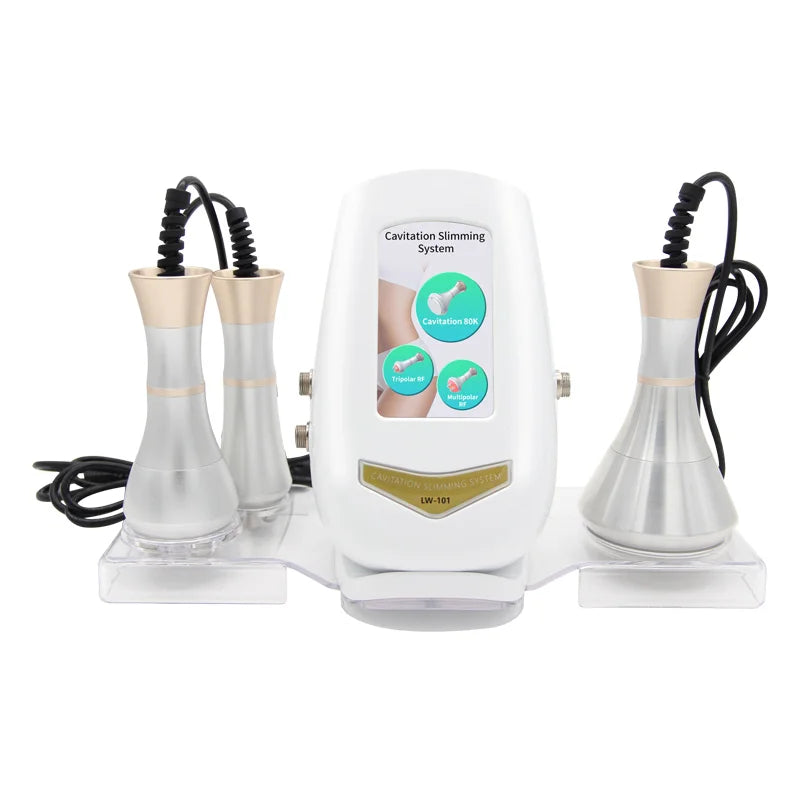 80K Cavitation Ultrasonic 3IN1 Body Slimming Beauty Machine Weight Loss Skin Lifting Tighten Anti-wrinkle Massager Skin Care