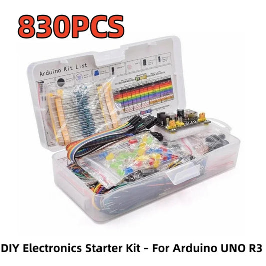 830PCS DIY kit electronics Starter – For Arduino UNO R3, arduino kit Includes Breadboard,Tie-points,and Electronic Components  ﻿