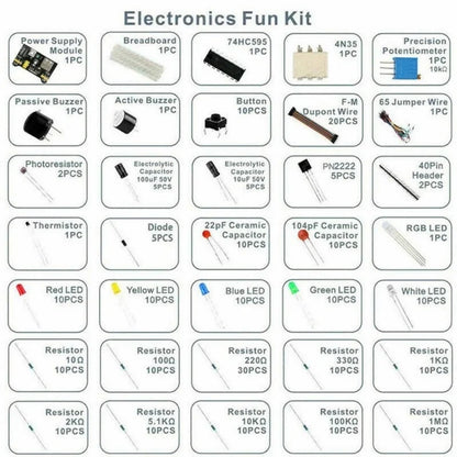 830PCS DIY kit electronics Starter – For Arduino UNO R3, arduino kit Includes Breadboard,Tie-points,and Electronic Components  ﻿