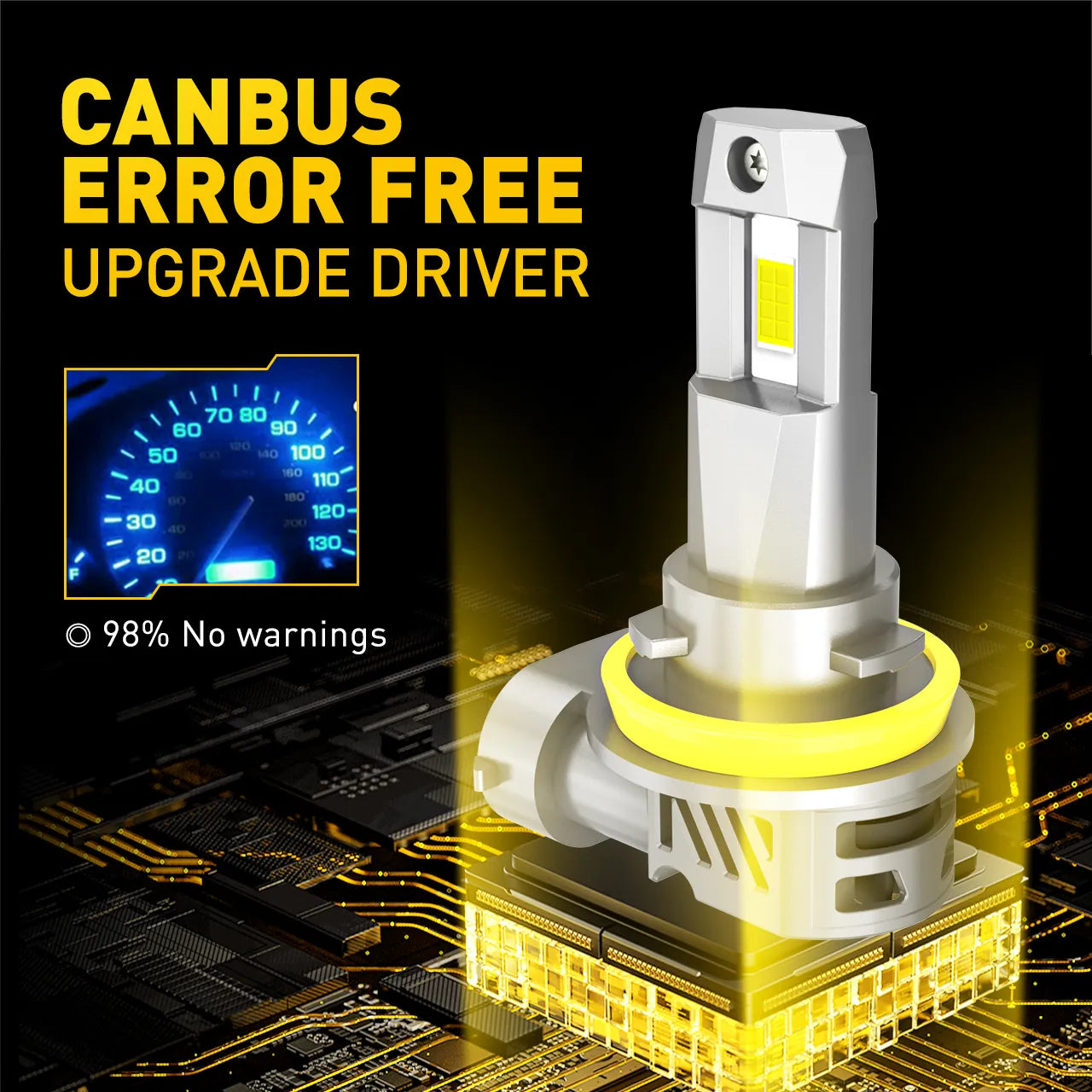 New2Pcs AUXITO M3S H8 H11 LED Headlight Bulb Canbus Super Bright with 16-CS