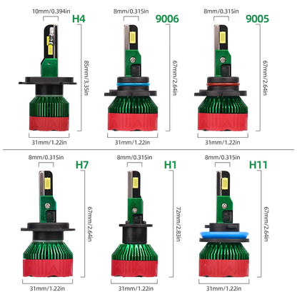 roadsun 2Pcs 9005 9006 H11 H4 H7 H11 H1 LED Head Light Canbus 25000LM 6000K