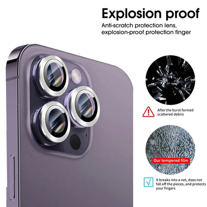 8K HD Camera Lens Protector Tempered Glass For iPhone 16 Pro Max Metal Ring Full Cover Clear Film For iPhone 16 Pro 16Pro