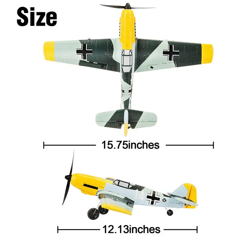 NewVolantexRC Remote Control Airplane BF109 2.4GHz 4CH 400mm Wingspan One K