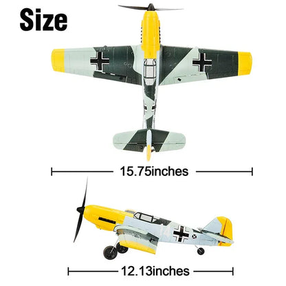 Avion télécommandé NewVolantexRC BF109 2,4 GHz 4 canaux 400 mm d'envergure One K