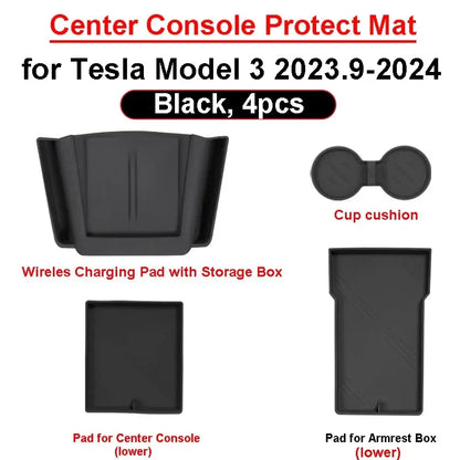 New for Tesla Model 3 Highland 2024 Center Console Protector Mat Storage Or