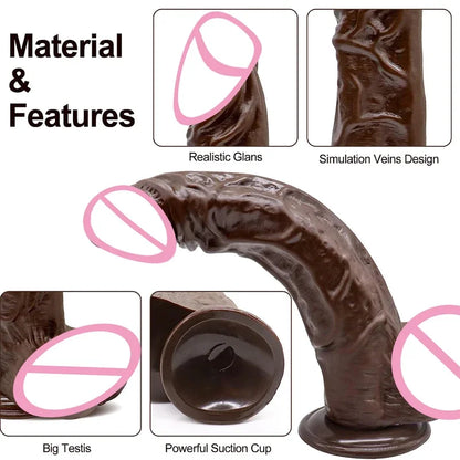 Gtooza9.5 inch Thick Huge G Spot s Realistic with Suction Cup Big Black  Anal Giant Penis Sex Toys  Women and Men