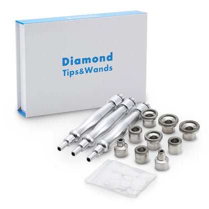 9 Tips 3 Wands Diamond Microdermabrasion Accessories Diamond Dermabrasion Beauty Machine Replacement Skin Face Deep Clean Tools