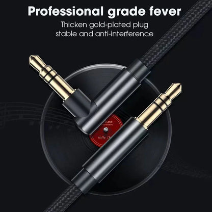 90 Degree Elbow Aux Speaker Cable 3.5mm Jack Audio Cables  Samsung Xiaomi Huawei MP3/4 Video Male To Male Adapter Wire