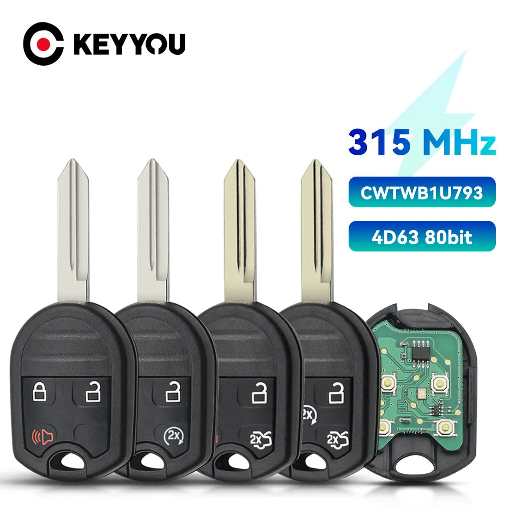 KEYYOU CWTWB1U793 Remote Key 433/315MHz ID63 Chip For Ford Flex Explorer Ta