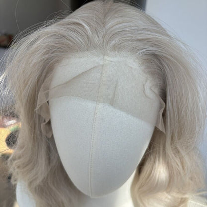 Halloween Dress Up Wig Bleach Blonde Long Straight Heat Resistant Hair Soft