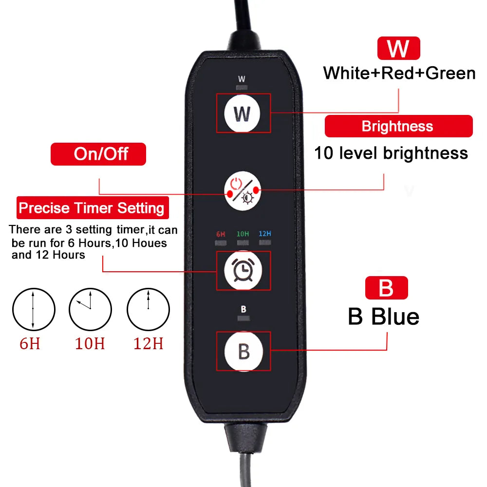 NewAquarium Lighting LED Diving Light 90-260V Fish Tank Plant Growth Decora