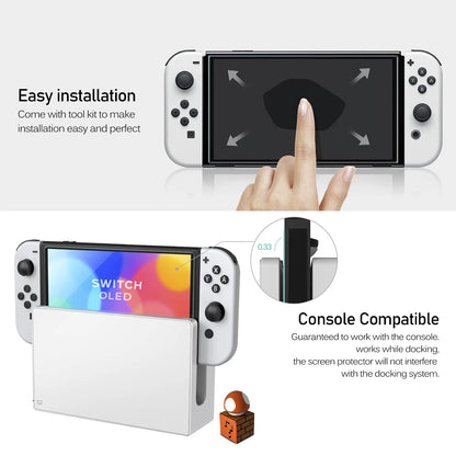 9H Tempered Glass  Nintendo Switch OLED Lite Screen Protector Tempered Glass Game Controller Protective Film Accessories