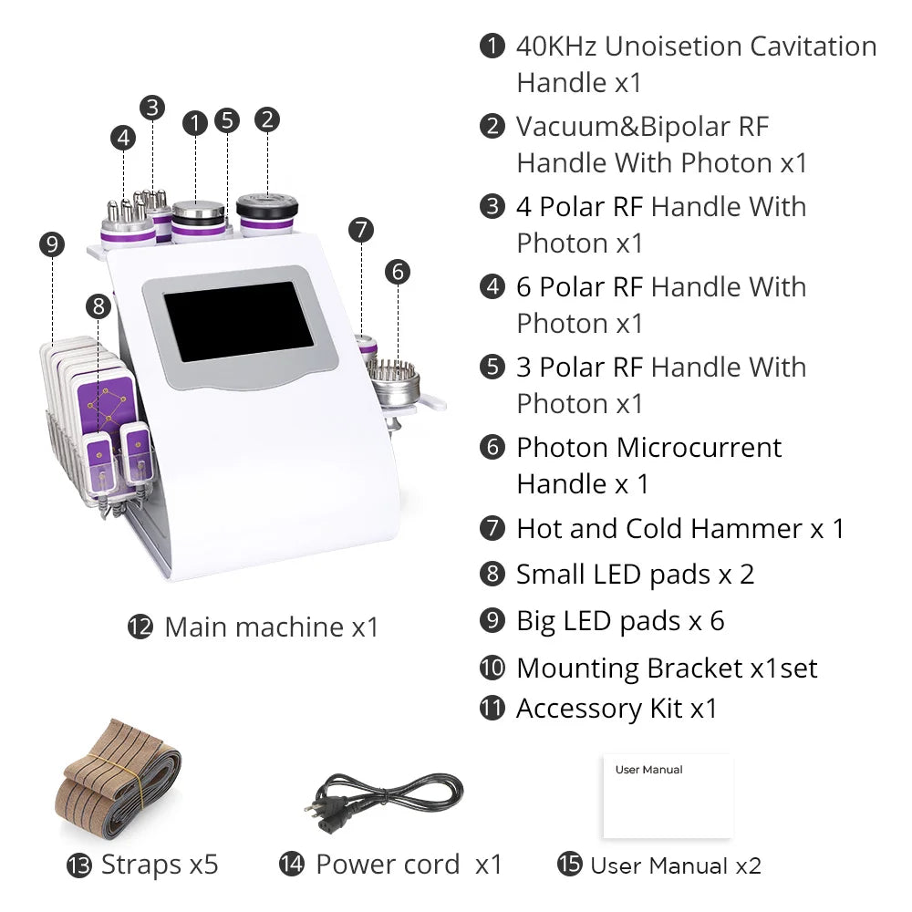 PC 9IN1 40K cavitation radio frequency machine Cavitation Radio Frequency U