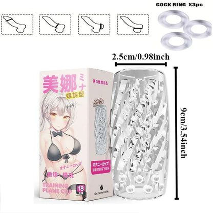 9cm Male Masturbator Male Artificial Vagina Penis Exercise Long-lasting Toy Screw Suck Portable Pussey Toy  Men Pocket Pussy