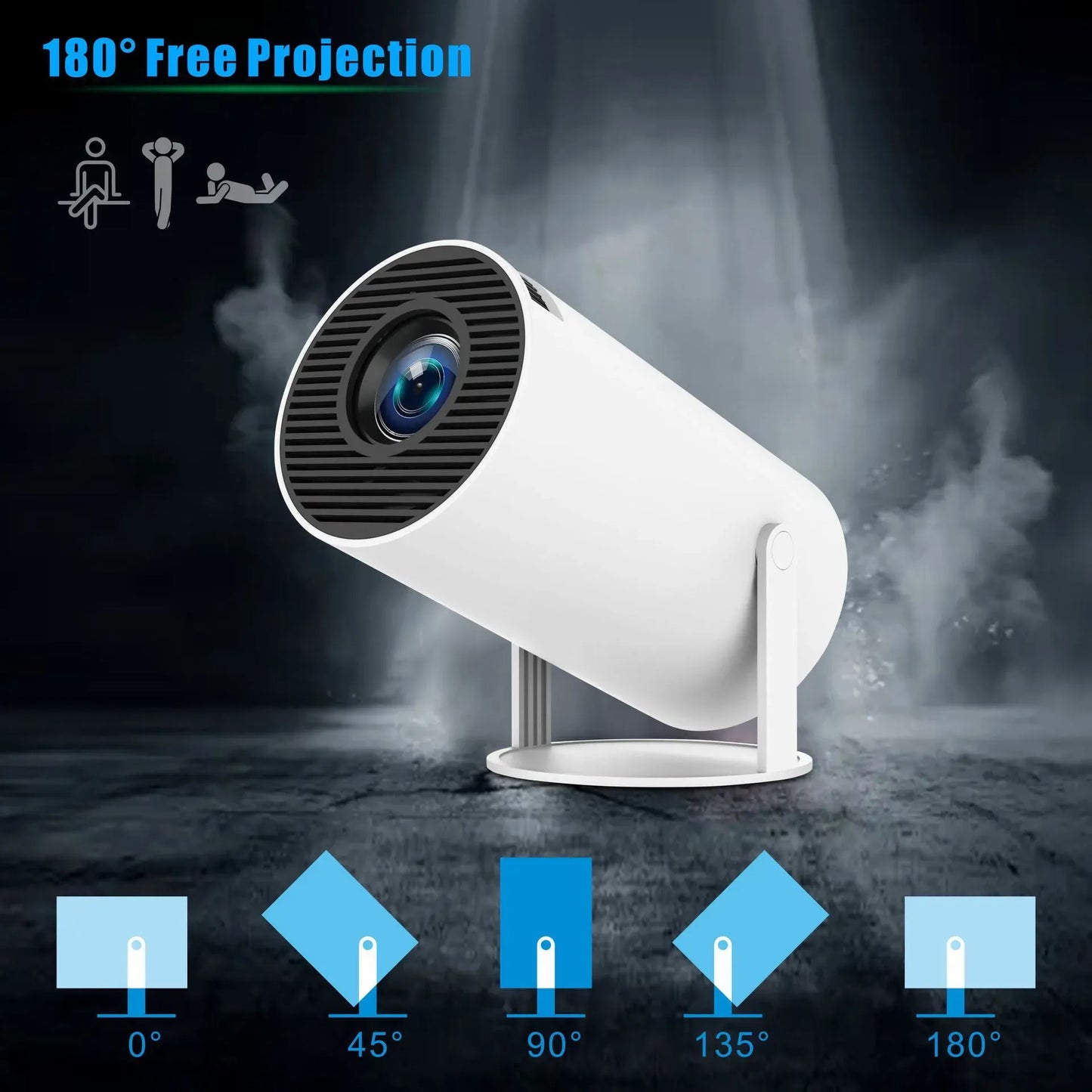 NewHY300 Pro Projector WiFi6 180 ANSI Android13 4K 130"screen BT5.0 1280 72