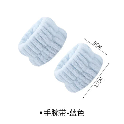 A set Face Wash Wristbands Facial Makeup Remover Washing Face Wrist Band Spa Yoga Running Absorbent Sweat Skin Care Tools Set