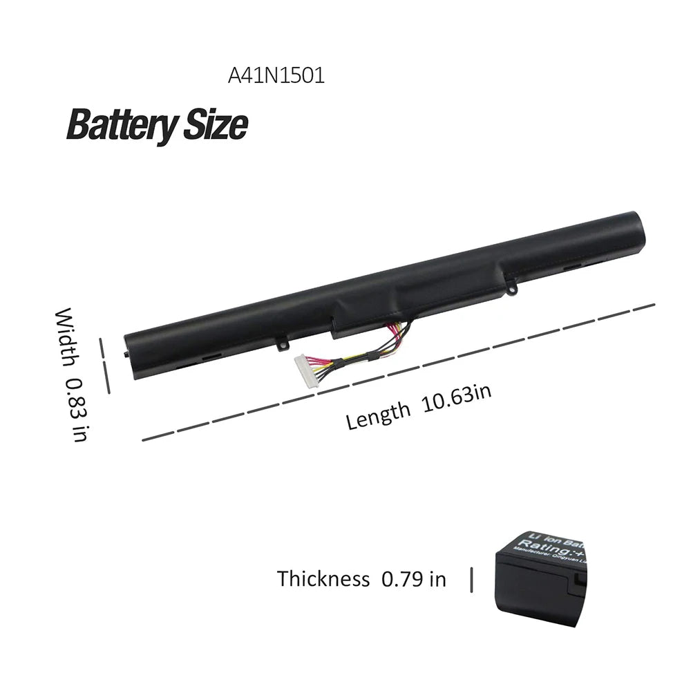 PC A41N1501 Battery 15V 48Wh Replacement  ASUS ROG G752VW GL752VL GL752VW N752VW N552V N552VX N752V Series A41LK9H L41LK2H