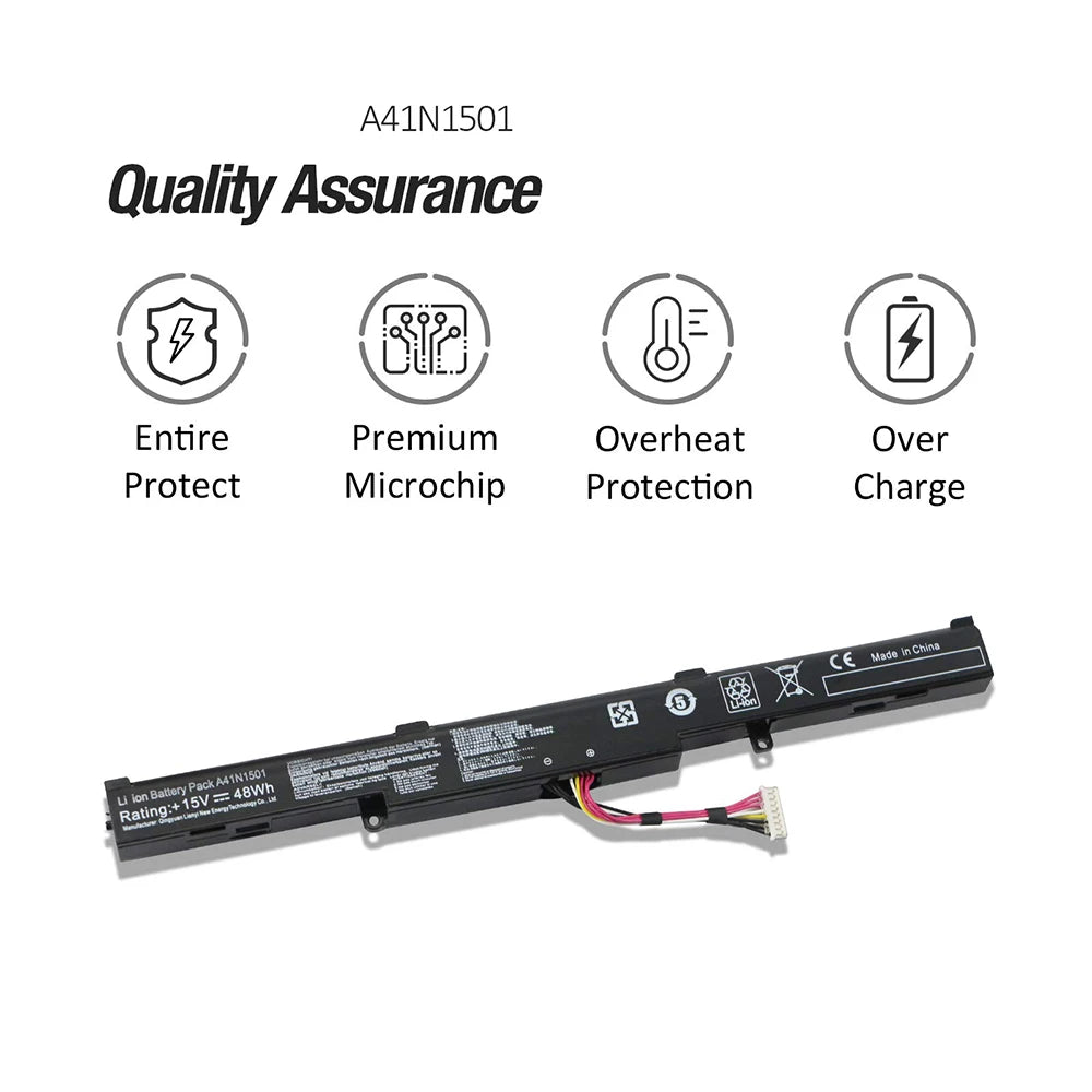 PC A41N1501 Battery 15V 48Wh Replacement  ASUS ROG G752VW GL752VL GL752VW N752VW N552V N552VX N752V Series A41LK9H L41LK2H