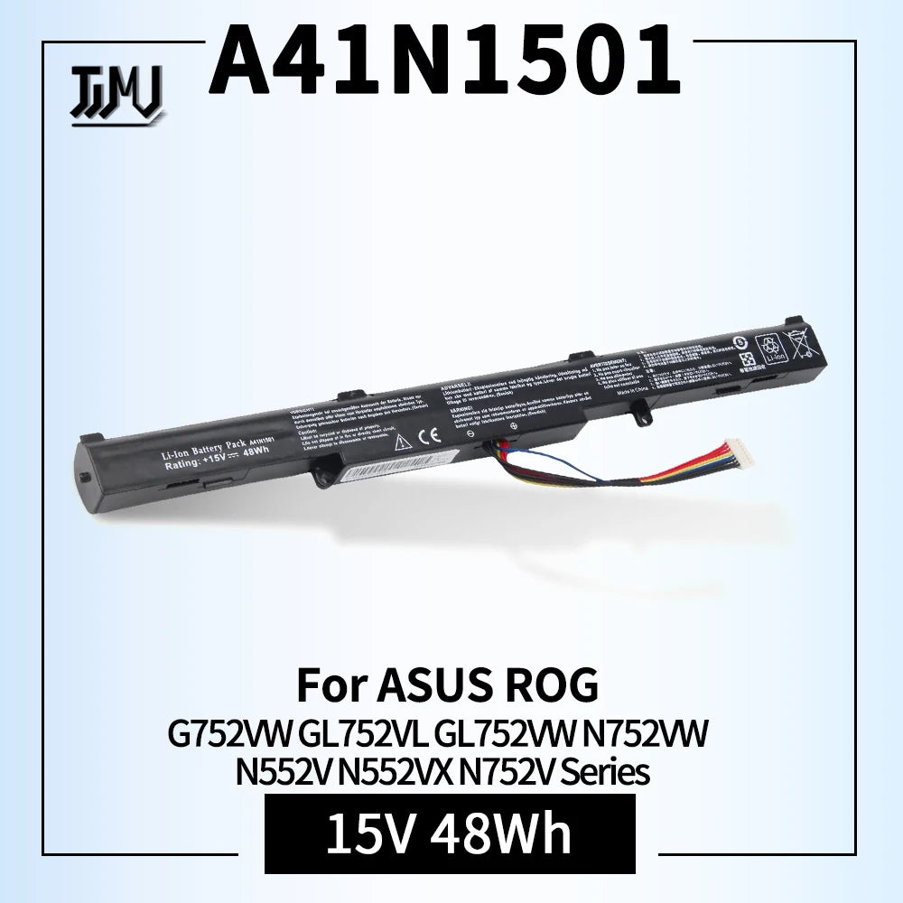 PC A41N1501 Battery 15V 48Wh  ASUS ROG G752VW GL752VL GL752VW N752VW N552V N552VX N752V Series A41LK9H L41LK2H 0B110-00360000