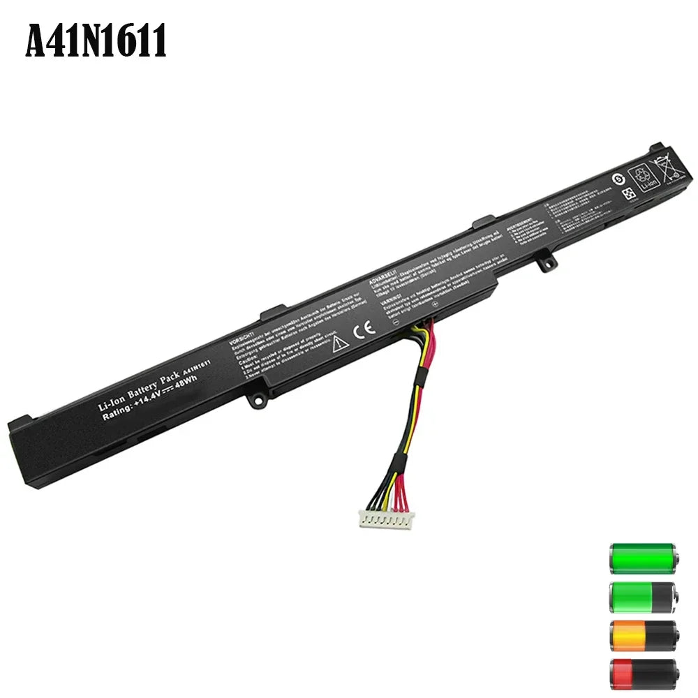 PC A41N1611 14.4V 48WH A41LK5H Battery For ASUS ROG GL553 GL553VD GL553VE GL553VW GL753VD GL753VE FX53V FZ53V ZX53V Series A41LP4Q