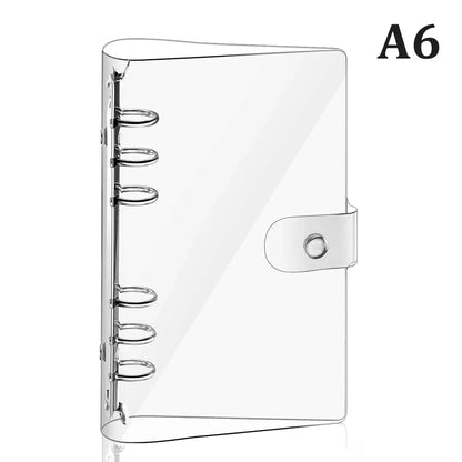 A7 A6 A5 Loose Leaf Binders Transparent Soft PVC 6 Hole Notebook Cover DIY Document Bag Clear Snap Button Close Case