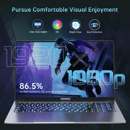 PCACEMAGIC Gaming Notebook AMD Ryzen 7 5825U(Beat i7-1265U)Backlit Laptop K