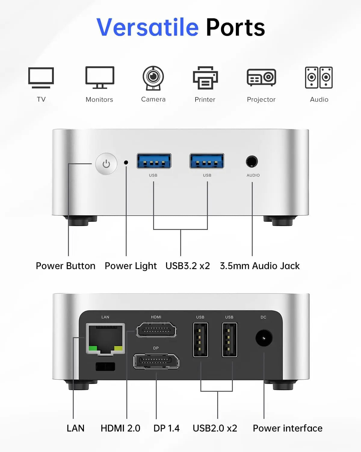 PCACEMAGIC Intel Processor Alder Lake N97 Mini PC 16GB DDR4 512GB SSD Mini