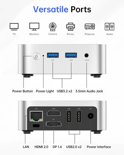 PCACEMAGIC Intel Processor Alder Lake N97 Mini PC 16GB DDR4 512GB SSD Mini