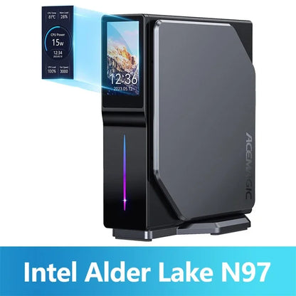 PCACEMAGIC S1 Mini PC Gamer Windows 11 Intel 12th Alder Lake N97 DDR4 16GB