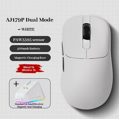 PC AJ179 Apex Wireless Mouse AJAZZ 58g Lightweight Long battery life New Release Multi-mode Bluetooth 2.4g PC MAC Gaming Office