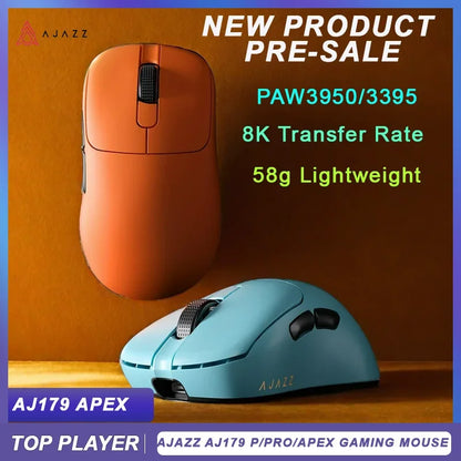 PC AJ179 Apex Wireless Mouse AJAZZ 58g Lightweight Long battery life New Release Multi-mode Bluetooth 2.4g PC MAC Gaming Office